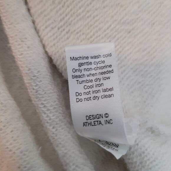 Athleta Size XXS Blissful Terry Vest Medium Oatmeal Heather Pleated Hooded Zip - Picture 7 of 9